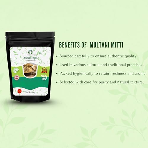 AYURVEDASHREE Fuller's Earth Clay 3.53oz | Natural Multani Mitti Face Mask Powder