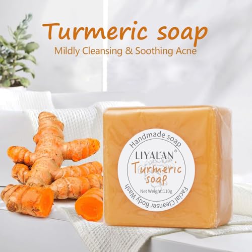 LIYALAN Turmeric Soap Bar for Deep Cleansing & Smooth Skin