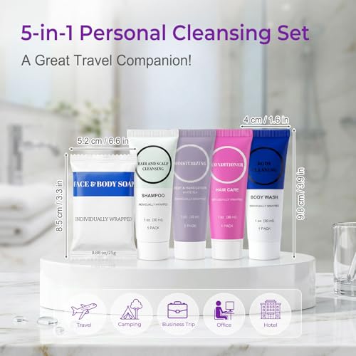 10-Piece Travel Size Toiletry Kit - Shampoo, Conditioner, Wash & Soap Set