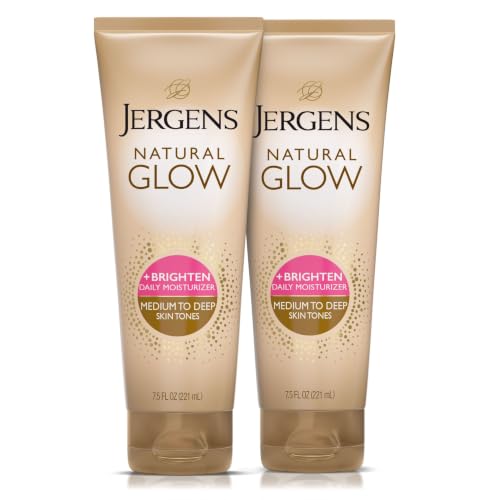 Jergens Natural Glow Self Tanner Body Lotion, Medium to Deep, 7.5 Oz (2 Pack)