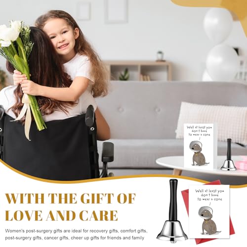 Funny Get Well Gift Set - Silver Hand Bell & Recovery Card
