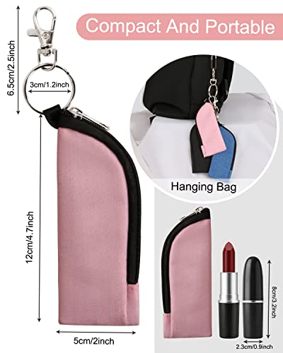 Portable Chapstick Holder Pouch with Hook - 3pcs Lip Balm Case