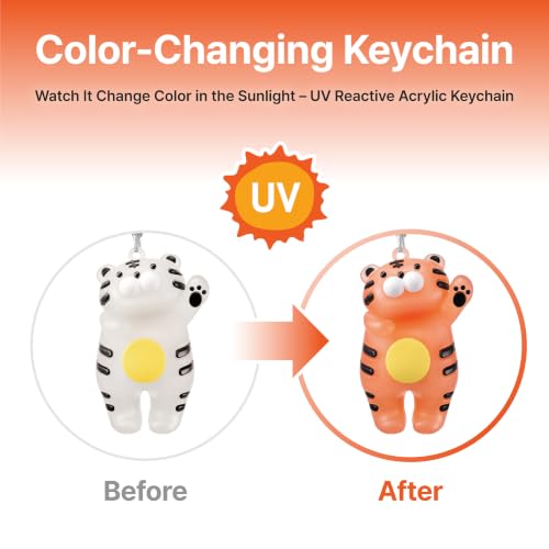 UV Reactive Color-Changing Keychain - CENTELLIAN 24 Tiger Charm