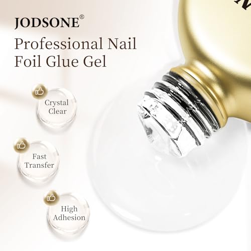 JODSONE Nail Foil Glue 16.5ml - Hema-Free, High Adhesion Gel