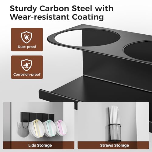 MoKo Magnetic Cup Holder for Fridge - 2 Pack Storage Rack for Stanley & Yeti Tumblers