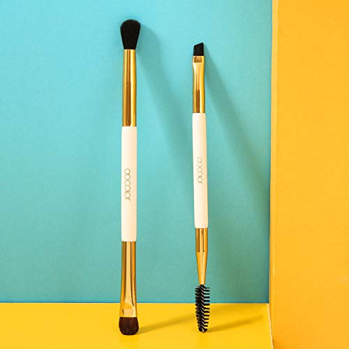 Docolor Duo Eyebrow and Eyelash Brush Set - 2PCS Angled Brow & Spoolie