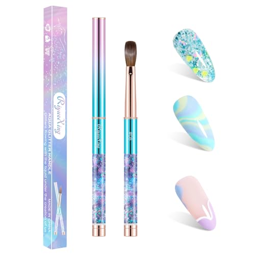 RIYUEXING Size 08 Blue Kolinsky Acrylic Nail Brush for Nail Art & Manicure