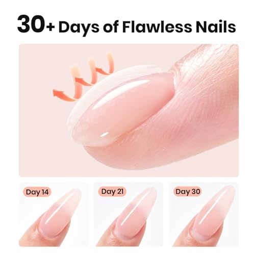 Beetles Builder Gel Nail Kit - 2 Pcs Clear & Nude Gels for Strengthening & Building