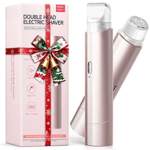 Qwedcxza Dual Head Bikini Trimmer for Women - IPX7 Waterproof Electric Razor