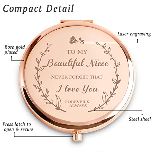 Personalized Compact Mirror with Engraving, Small Makeup Mirror for Gift Giving