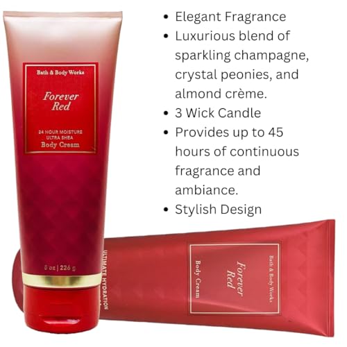 Bath & Body Works Forever Red Ultra Shea Body Cream 8oz - Long Lasting Moisturizer
