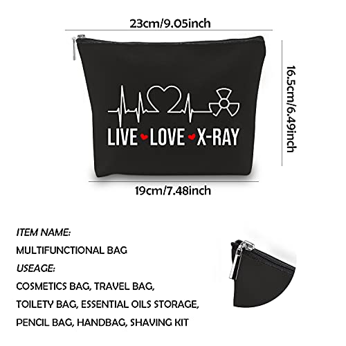 Live Love X-Ray Makeup Bag, Radiology Tech Gift Zipper Pouch