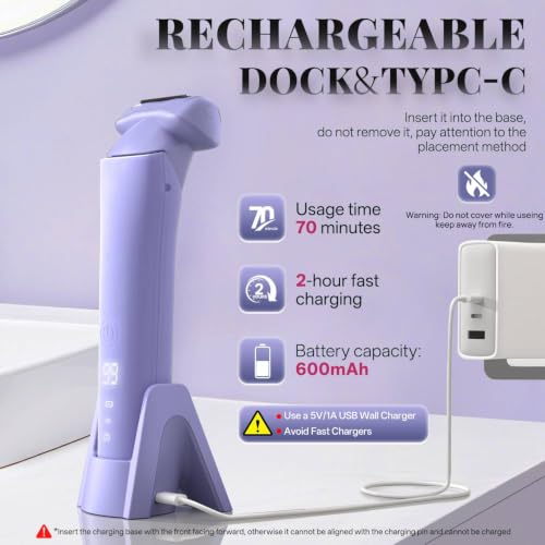 Krofaue 3-in-1 Women Electric Shaver Waterproof Wet & Dry Grooming