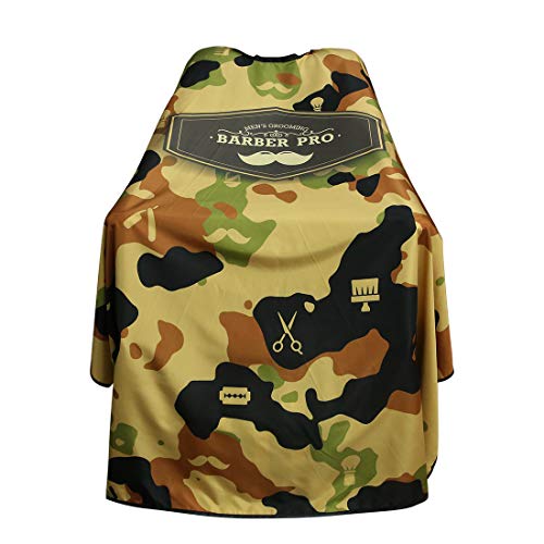 BARBER PRO Professional Barber Cape - Waterproof Hair Cutting Cape, Yellow Camo