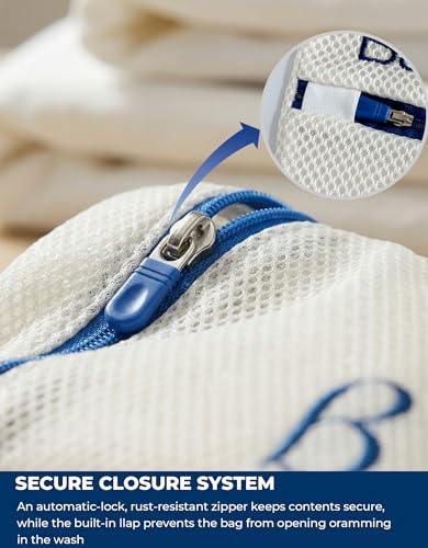 Laundry Bags for Delicates - 2 Pack High-Density Mesh 12x16 in Pearl White