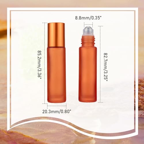 Kesell 10ml Orange Glass Essential Oil Roller Bottles - 10 Pack