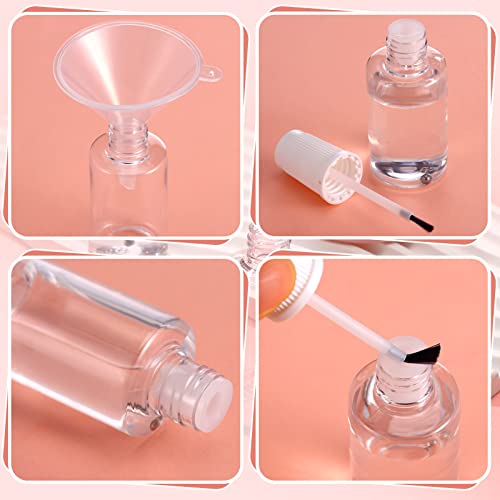 Irenare 20ml Refillable Nail Polish Bottles with Brush & Marble Insert, Pack of 10