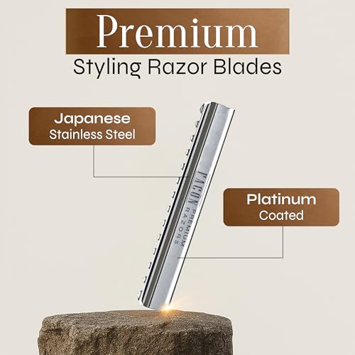 Facón Professional Hair Razor Blades - 10 Count Premium Stainless Steel