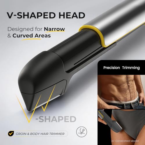 PRITECH Grey+Yellow Body & Pubic Hair Trimmer with Extendable Arm
