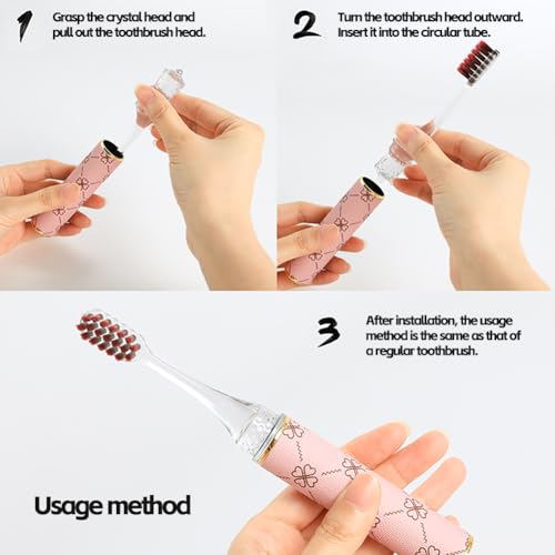 Compact Foldable Travel Toothbrush Set with Case - Pink