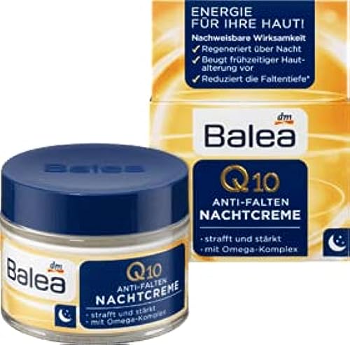Volans Balea Q10 Anti-Wrinkle Night Cream 50ml - Skin Rejuvenating Face Moisturizer