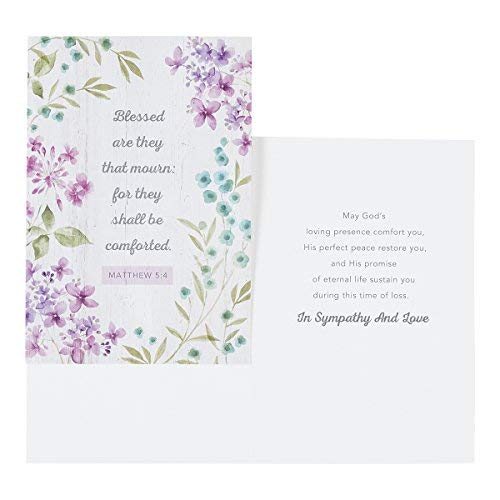 Sympathy Greeting Cards Set - KJV Scriptures - 12 Botanical Designs