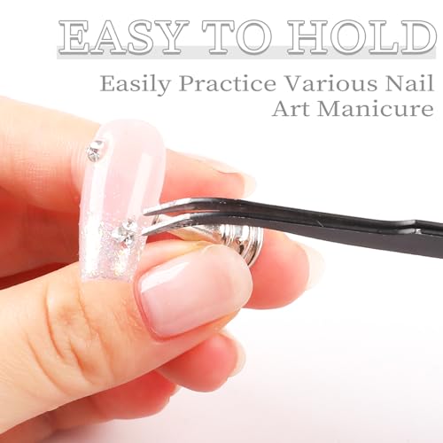 Lootaan Argent Heart Nail Holder for Painting & Press-Ons - Reusable Adhesive Nail Display Set