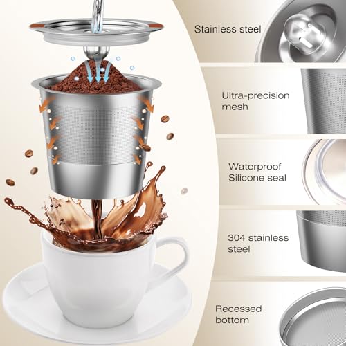 Reusable Stainless Steel K Cups for Keurig - 2 Pack Coffee Pods