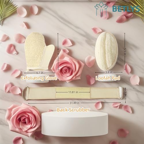 Natural Loofah Sponge Exfoliating Body Scrubber Set - 3 Pack