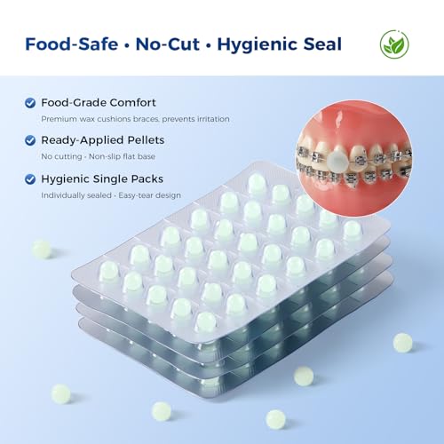 JMU Orthodontic Wax for Braces - 120 Mint Dental Wax Dots