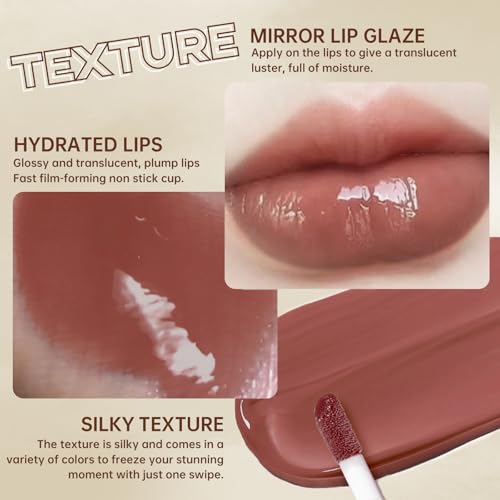 HOSAILY Lip Liner & Lip Gloss Set - Light & Dark Brown, Moisturizing, Long-Lasting, Lip Care Makeup