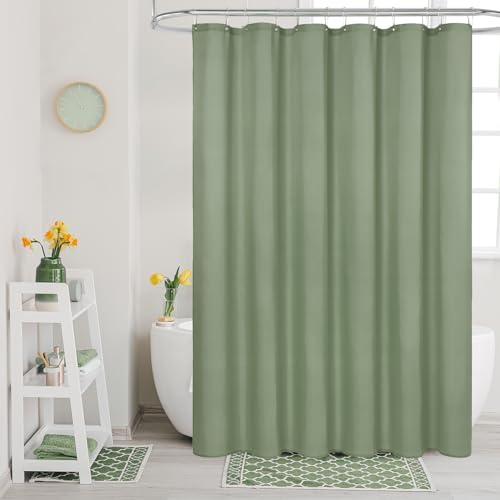 MitoVilla Sage Green Shower Curtain Liner, 36x72 Inch Waterproof Fabric