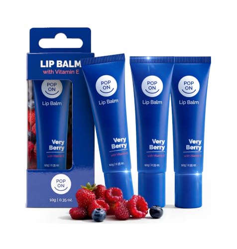 Pop On Moisturizing Lip Balm with Shea Butter & Vitamin E - Deep Hydrating, Sensitive Lips, Travel Pack