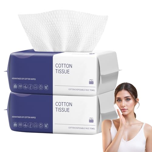 BODFPPC Disposable Face Towel, 100% Cotton Dry Wipes - 200 Count, Unscented