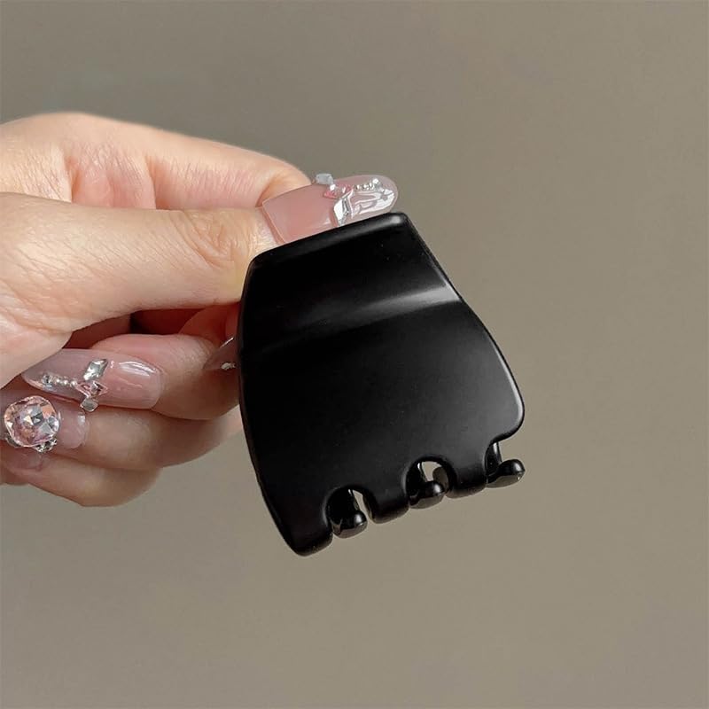 High Ponytail Hair Claw Clips - 3Pcs Non-Slip Acrylic Shark Clips | Strong Hold for Thick/Thin Hair - Chocolate Brown, Black, Amber Brown
