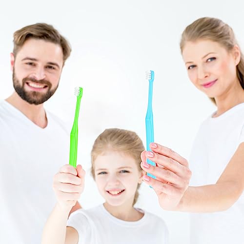 WLLHYF Soft Small Head Tufted Toothbrush Set - 2 Pack (Blue & Green)