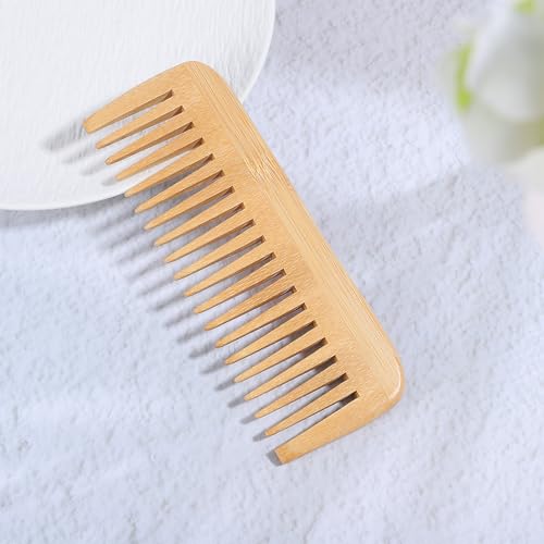 Bamboo Wide Tooth Comb for Detangling All Hair Types - Eco-Friendly