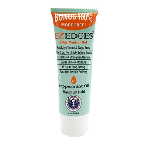 EZEDGES Edge Control Gel with Peppermint Oil - Maximum Hold, 4 oz