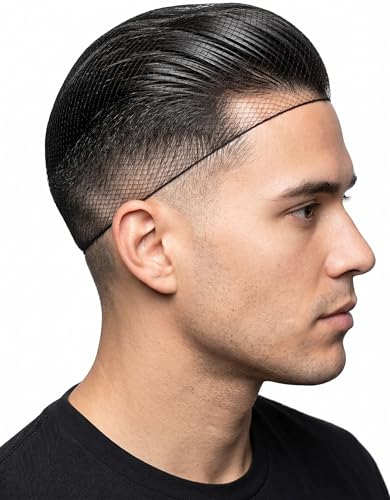 Smilco 20-Pack Black Hair Nets for Men, Low-Profile & Secure Fit - Short & Medium Hair