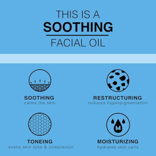 Beaute de Provence Soothing Facial Oil - Hydrating Face Oil with Grapeseed & Lavender, All Skin Types, 2 fl oz