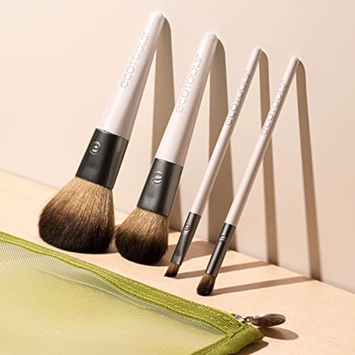 EcoTools On-The-Go Makeup Brush Kit - Travel Size Set with Bag