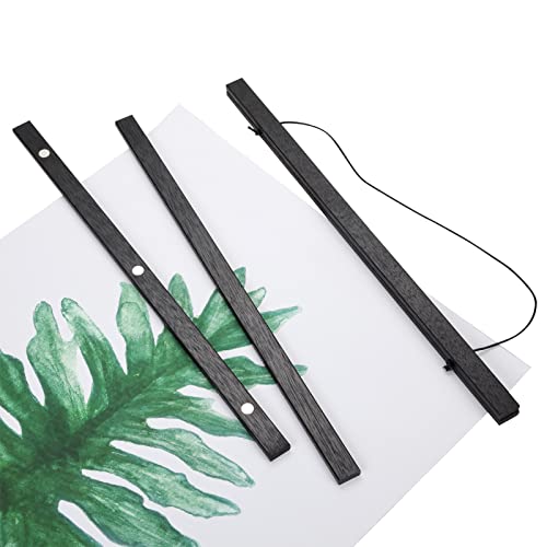 WITCOLOR Magnetic Black Wood Poster Frame Hanger - 11"