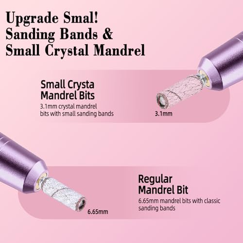 140 Pcs Nail Sanding Bands Set with Mandrel & Cuticle Bits