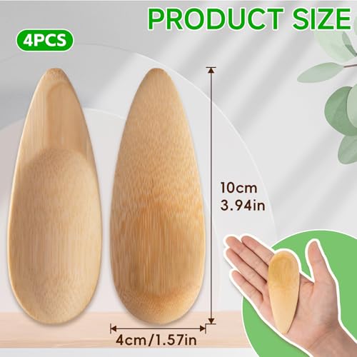 SmallCat 4 Pack Bamboo Deodorant & Makeup Applicators, Multifunctional Mini Spatulas - Style1
