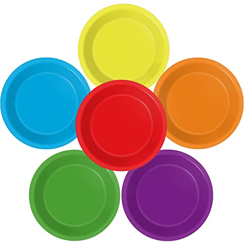 Wiooffen 48 Pcs Colorful Disposable Paper Plates - 7in Party Supplies