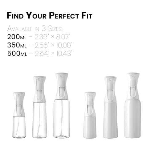 Mistifi 200ml Clear Refillable Water Spray Bottle Set for Plants, Beauty & Cleaning