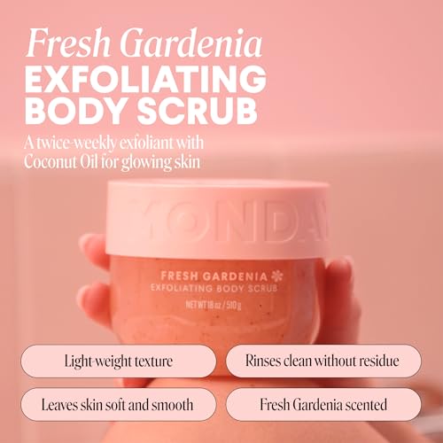Exfoliating Body Scrub with Shea Butter & Coconut Oil, Fresh Gardenia – 18 oz (Pack of 2)