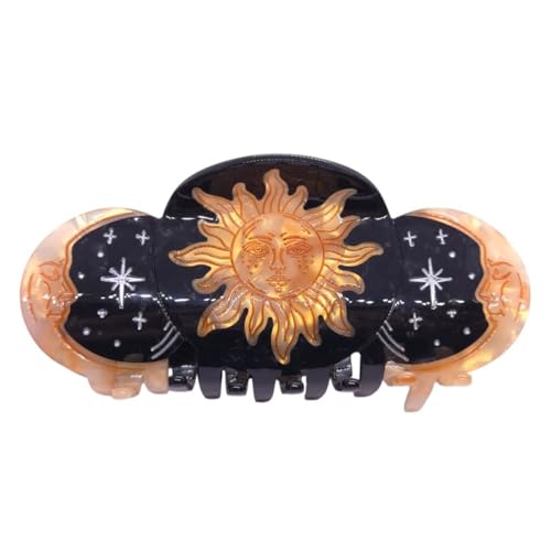 OMG Decor Boho Sun Claw Hair Clips – Moon Design, Large Acetate Hair Clip Set