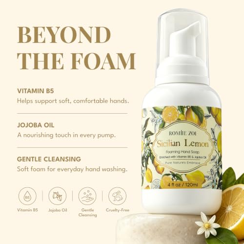 Sicilian Lemon Foaming Hand Soap - 4 oz Travel Size, SLS-Free