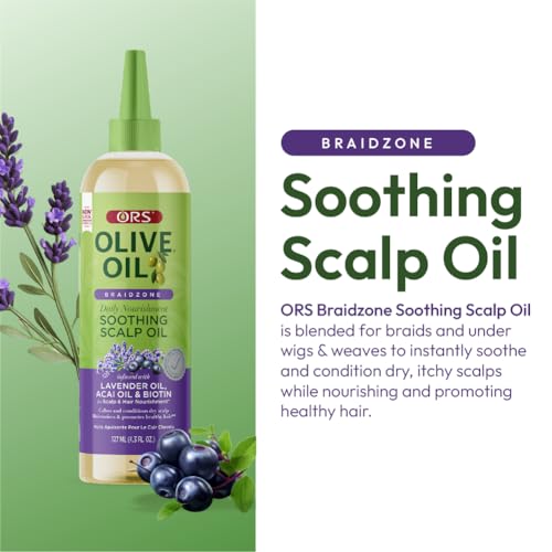 ORS Olive Oil Braidzone Scalp Oil with Lavender & Biotin - Pack of 3